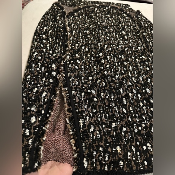 Zac Posen tweed fabric skirt with mesh cutout detailing - size 2 - Picture 4 of 6
